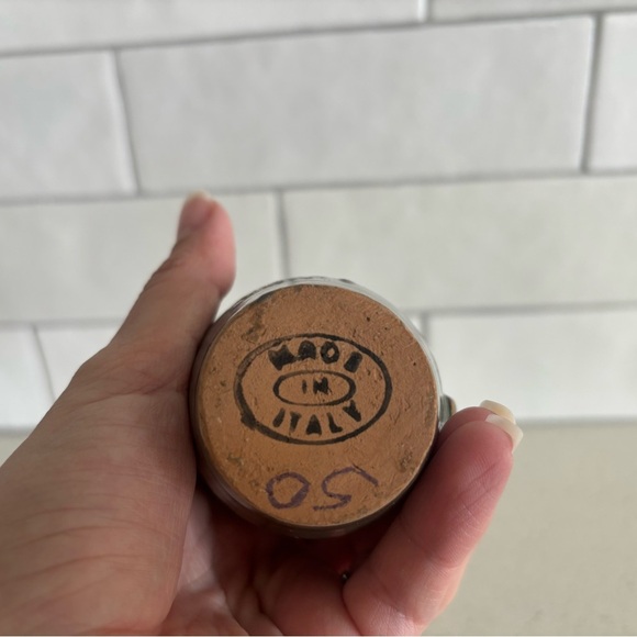 Vintage Made In Italy Bud Vase Pitcher Mid Century Modern 6 inch Green Burgundy - Picture 6 of 6